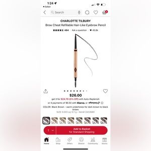 CHARLOTTE TILBURY
Brow Cheat Refillable Hair-Like Eyebrow Pencil- New*